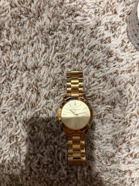 Michael Kors Gold Tone Women's Bracelet Watch with Champagne Dial